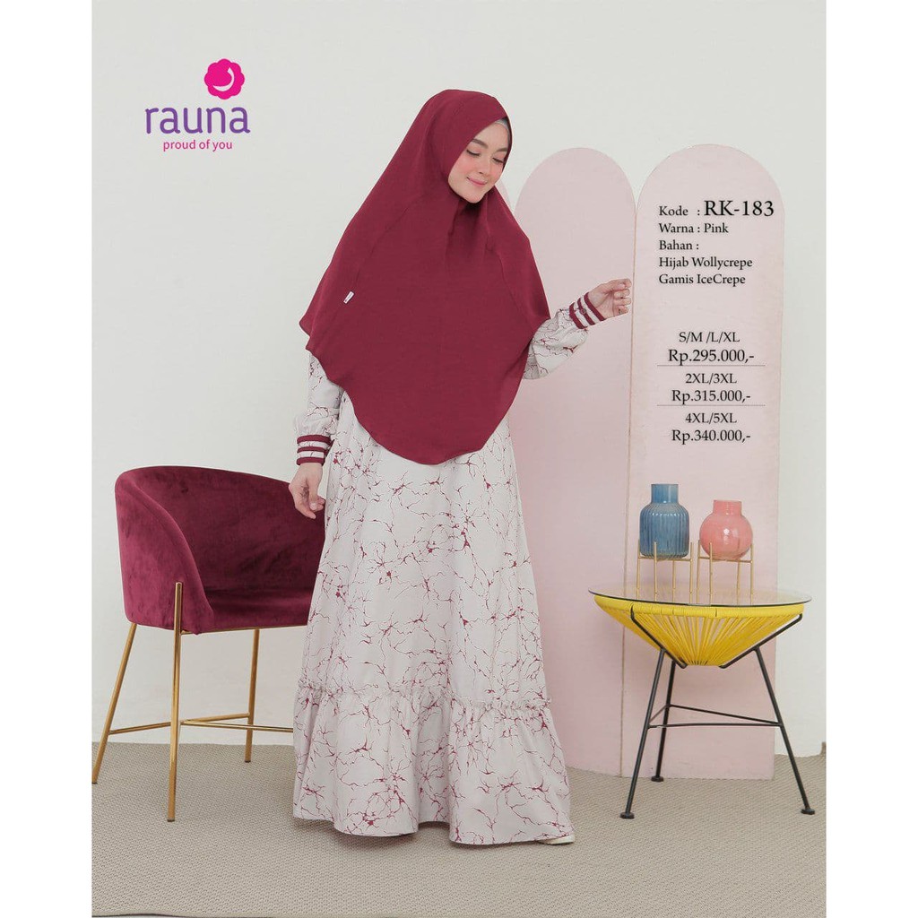 Gamis Rauna Set Jilbab / RK - 180, 181, 182 , 183 / Fashion Muslim