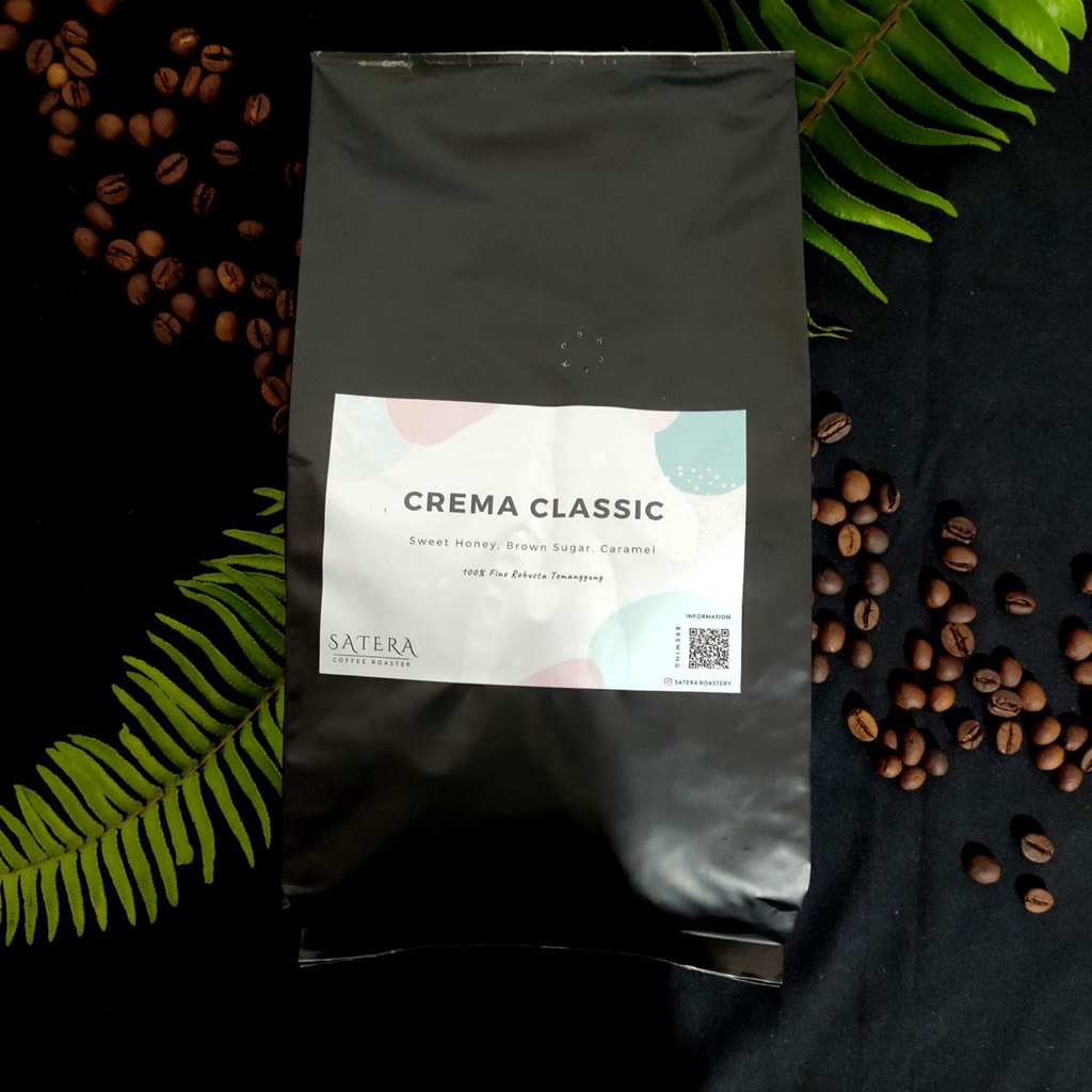 

Biji / Bubuk Kopi CREMA CLASSIC 1Kg 100% Robusta TEMANGGUNG Roasted Coffee Bean