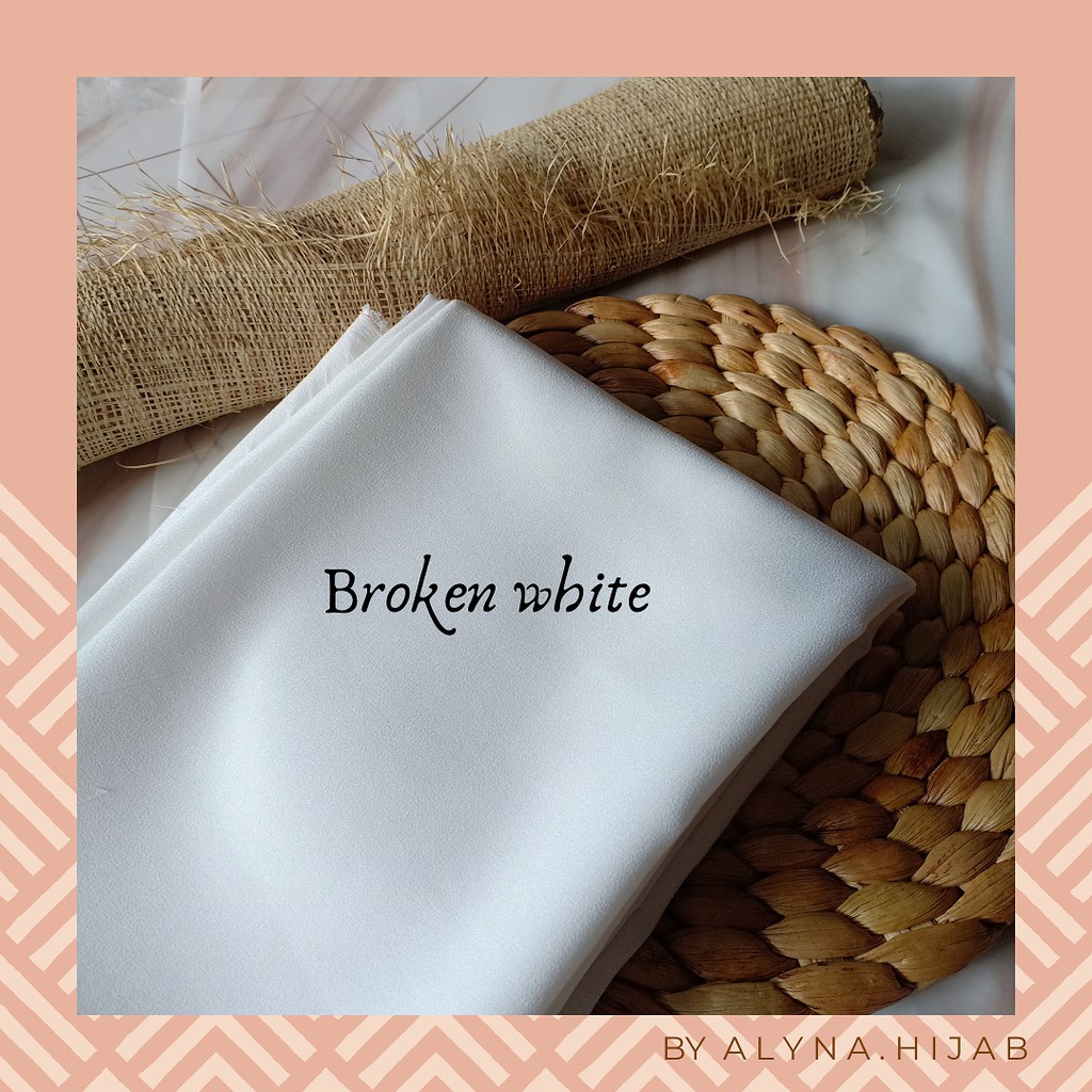 Khimar Diamond Ped /hijab syar'i / terbaru / bergo-Brokenwhite