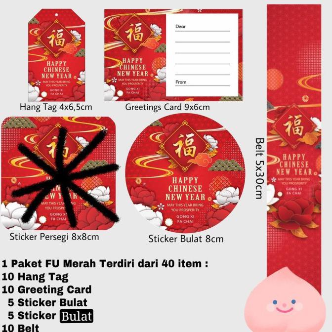 

Favorit] Hang Tag Kartu Ucapan Label Card Sticker Toples Belt Hampers Imlek Cny - Fu / Hok