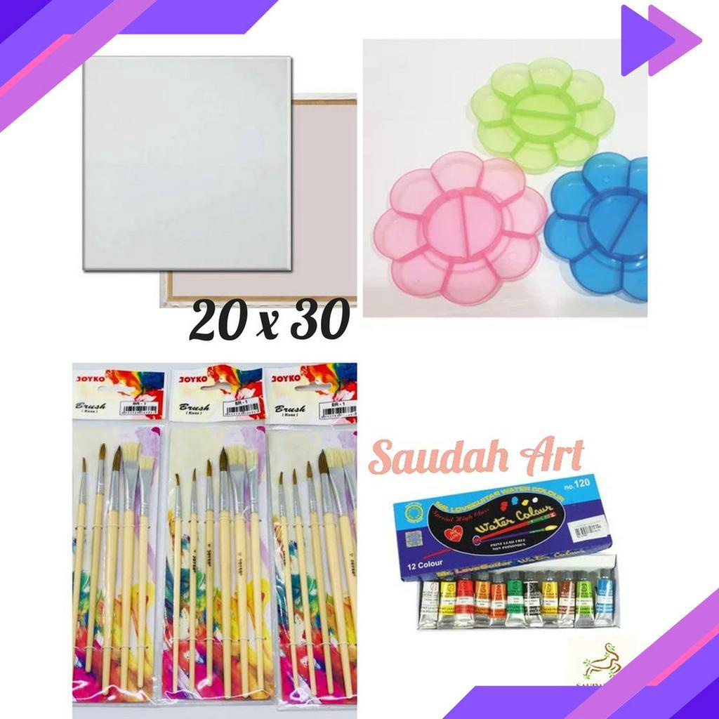 

SPECIAL PRICE Paket Kanvas Lukis kanvas 2x3kuaspaletcat air