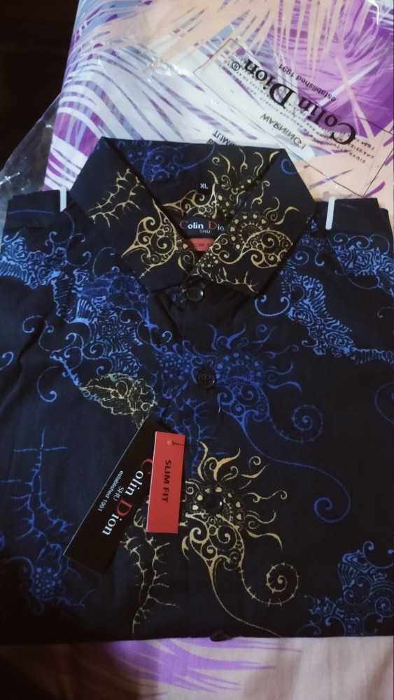 Kemeja Batik Pria Slim Fit Modern Mewah Lengan Pendek Slimfit Ob411