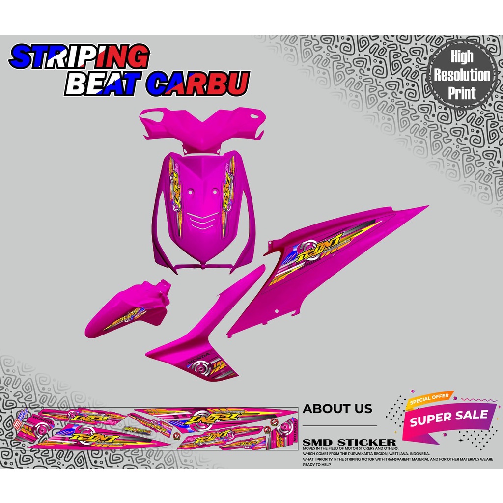 STRIPING VARIASI HONDA BEAT CARBU STRIPING MURAH BEAT CARBU STICKER VARIASI BEAT