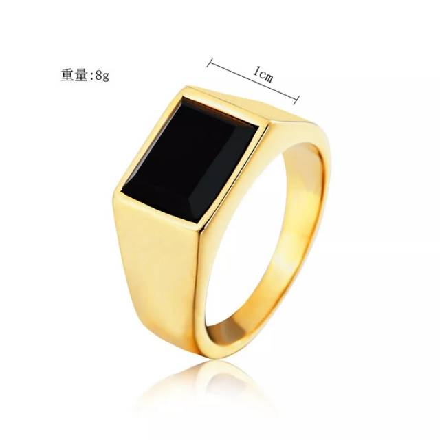 COD!! Cincin Ring Gold Onyx Stone