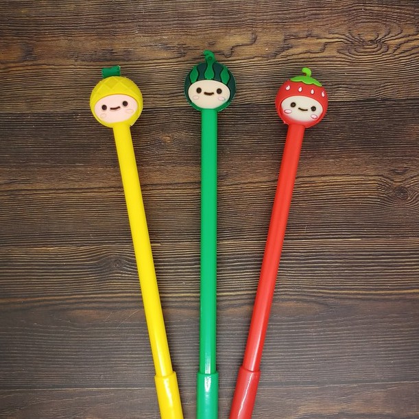 

(4pc) Gel Pen Fancy / Pulpen Kepala Pen Gel 8372 Topi Buah