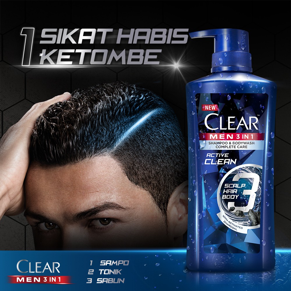 Clear Shampo 3 in 1 active clean 160 ml