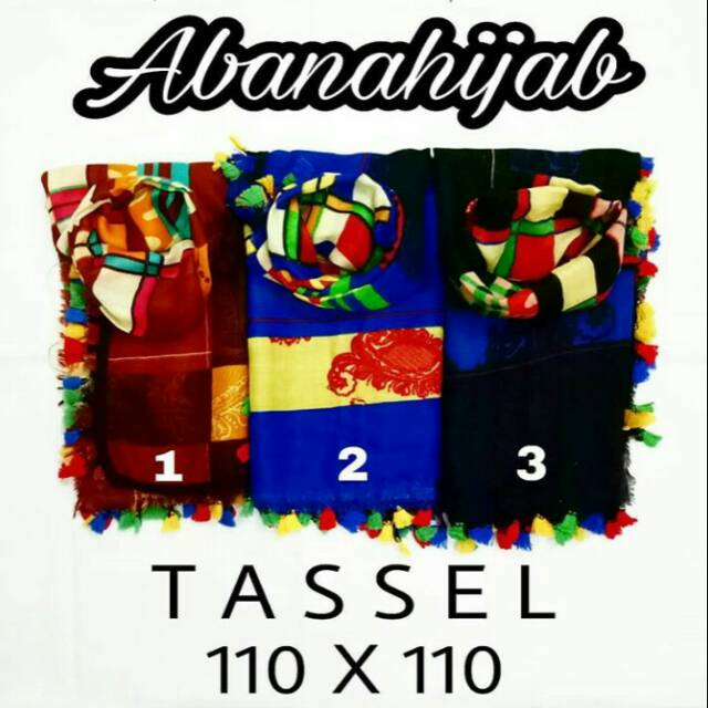 ABANA KERUDUNG SEGI EMPAT MOTIF KOTAK  RUMBAI HIJAB SEGI EMPAT