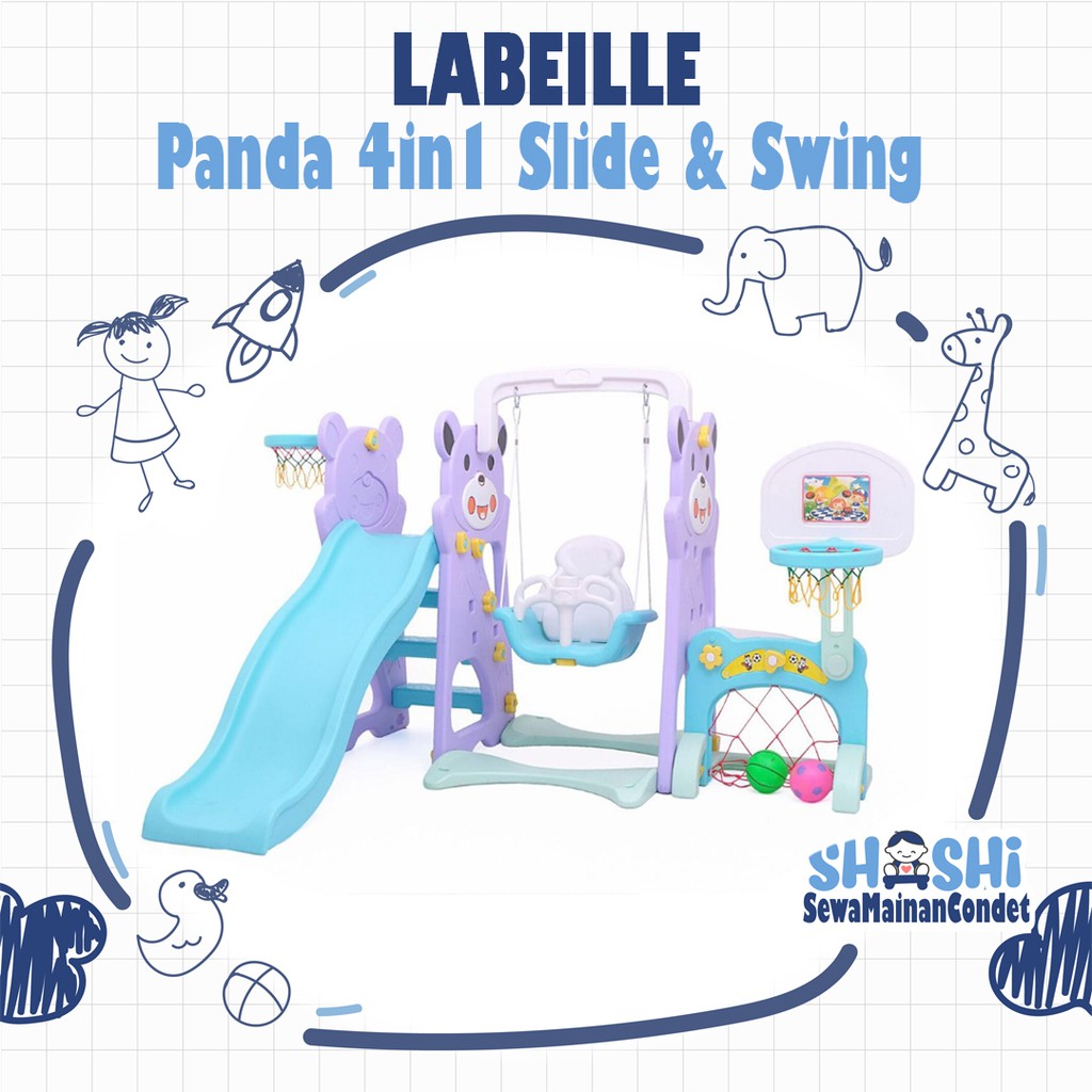 Sewa  Labeille Panda 4in1 Slide n Swing Purple