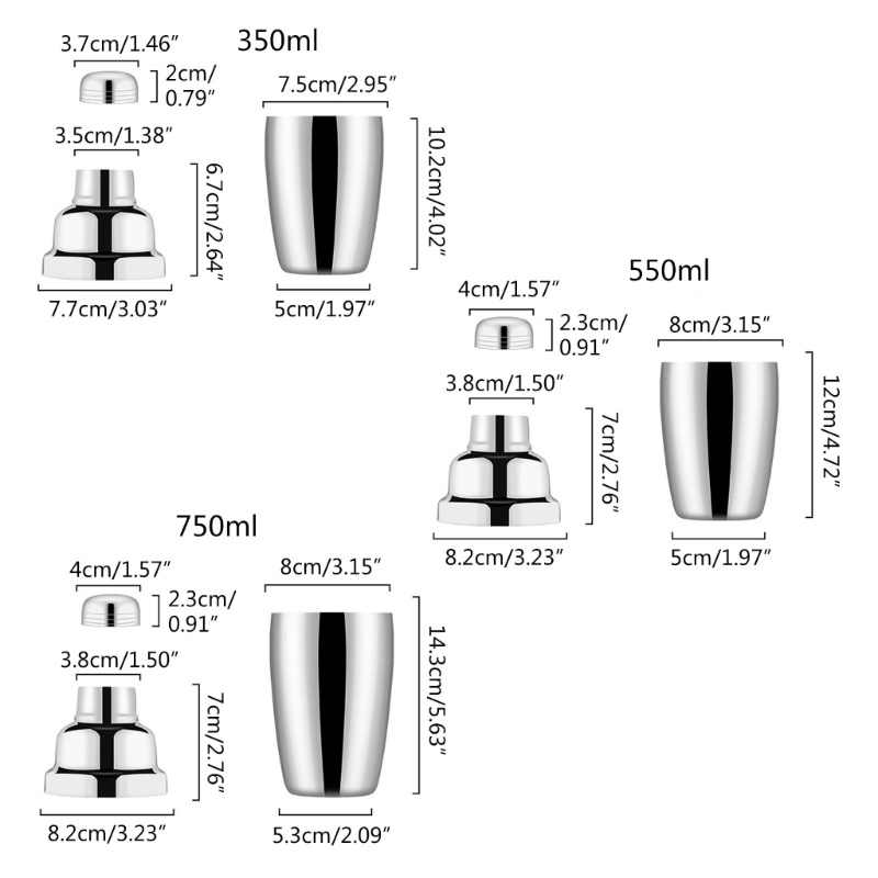 Zzz Botol Shaker Minuman Bahan Stainless Steel Ukuran 350ml / 550ml / 750ml