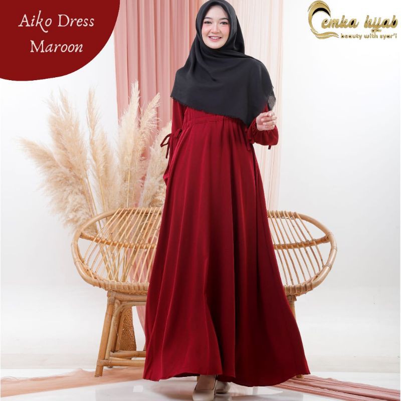 Gamis Wolicrepe Aiko dress by Emka hijab dress saja