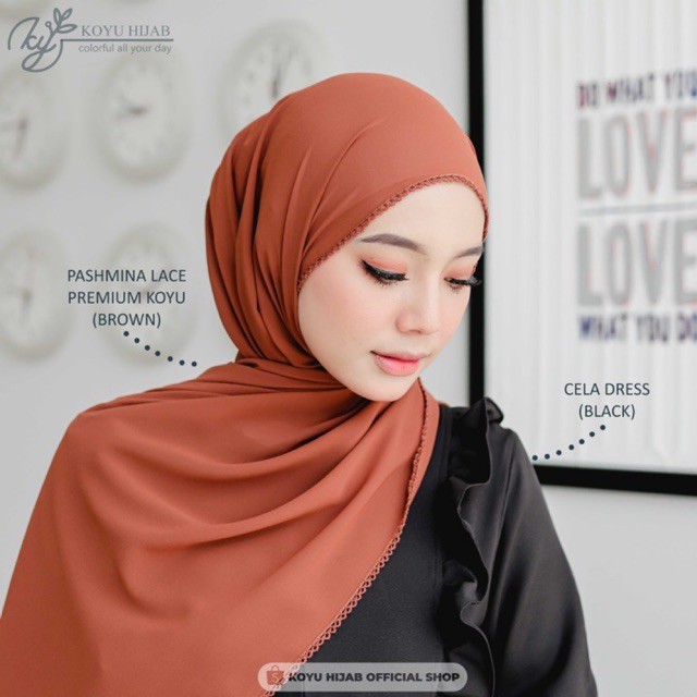 Koyu Hijab Pasmina Lace Premium Import Best Seller