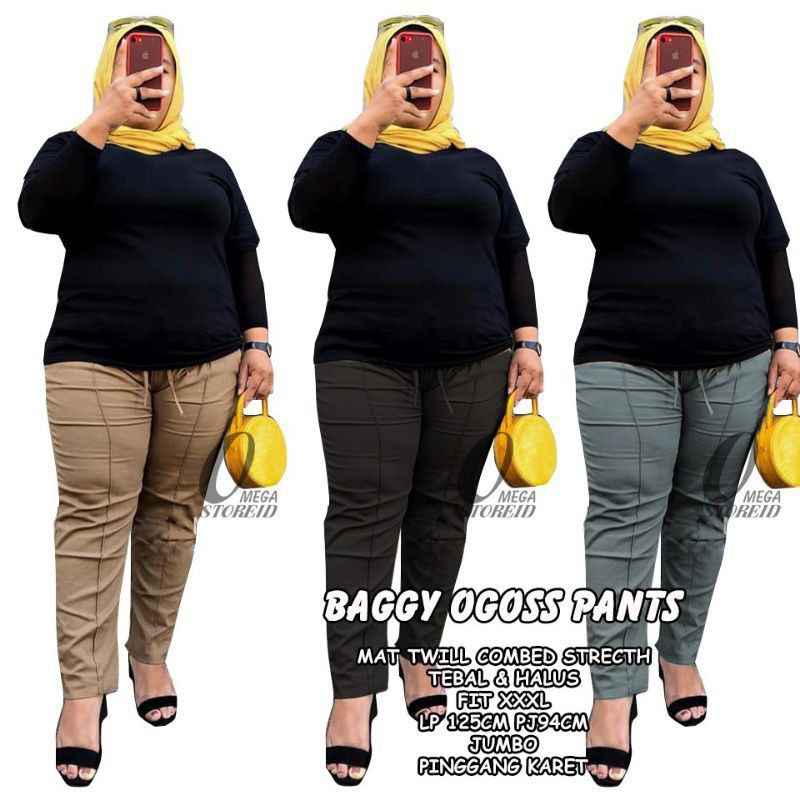 BAGGY PANTS JUMBO//CELANA BIG SIZE//BAGGY PANTS TWILL COMBET JUMBO