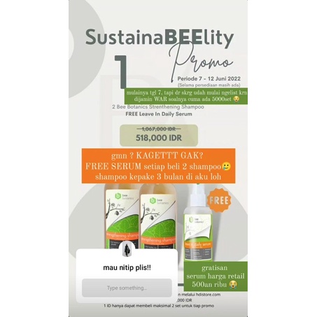 Beli 2 Shampoo HDI Gratis 1 Serum Senilai 500ribuan