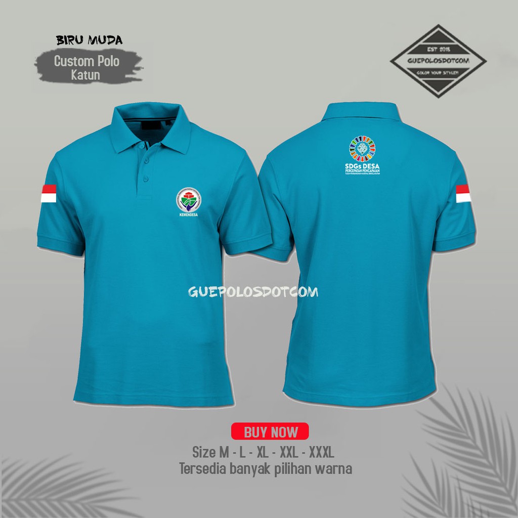 POLOSHIRT KEMENTERIAN DESA 07 - Kaos Polo SDGs Desa FREE NAMA DESA - KASOS KERAH SDGs KEMENDES