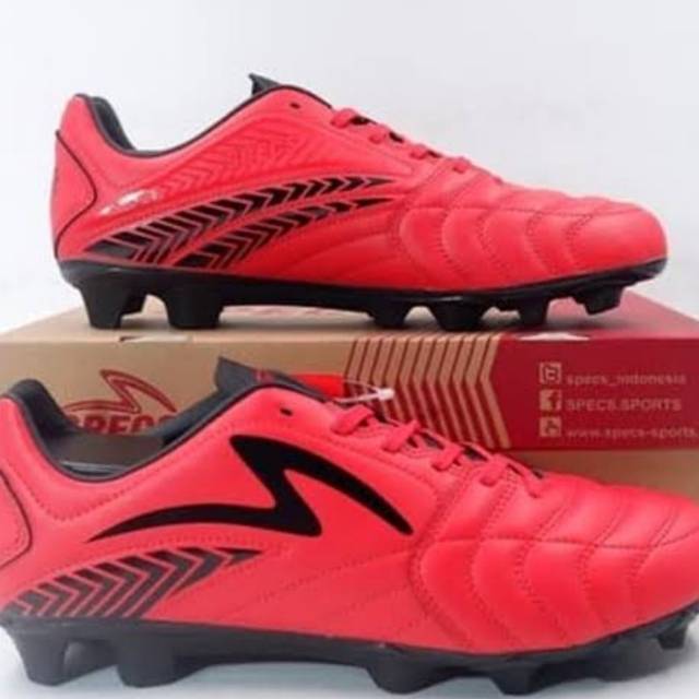 TERBARUsepatu bola SPECS AZTECA FG red/black