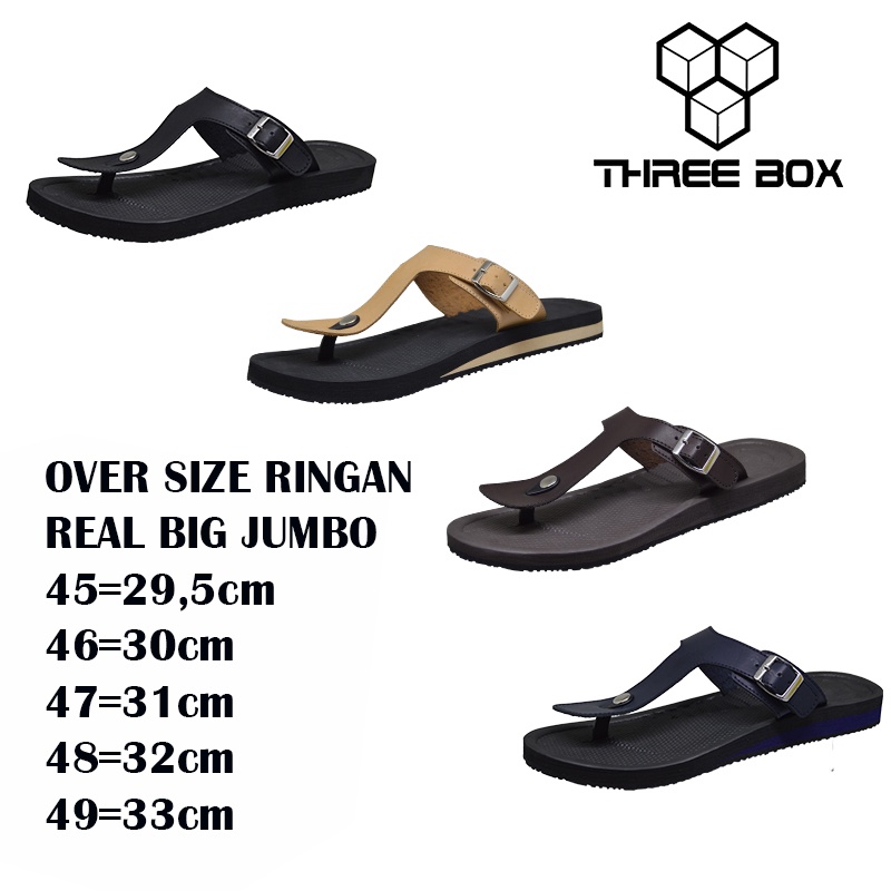 Sandal Jumbo Pria Ringan - Sendal Jepit Empuk Andromeda Kulit Big Size 45 46 47 48 49