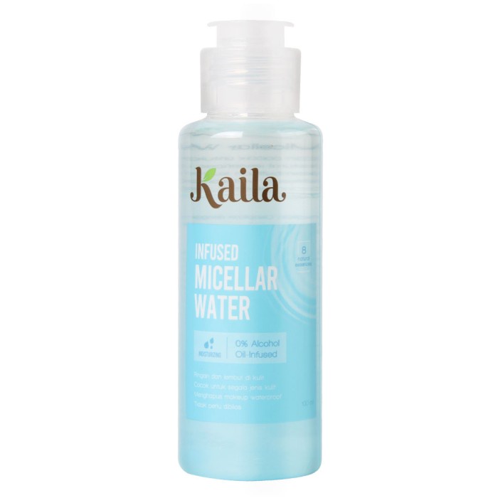 KAILA Infused Micellar Water Waterproof Makeup Remover Tanpa Kandungan Alkohol Menutrisi Wajah