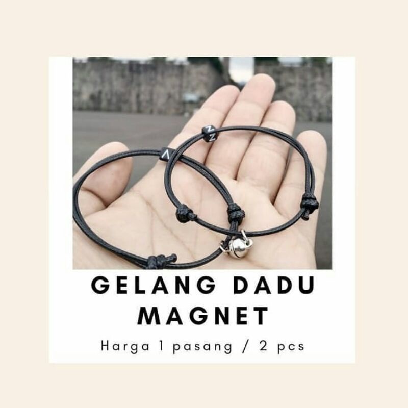 [COD]GELANG MAGNET INITIAL DADU 1 HURUF || GELANG COPLE[67800]