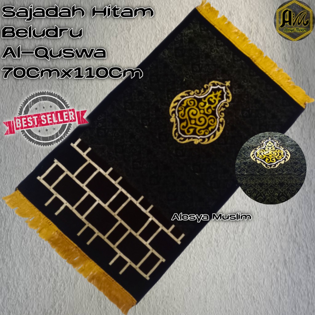 Sajadah Kiswah Mekah Hitam Beludru/Harga Grosir/Best Seller