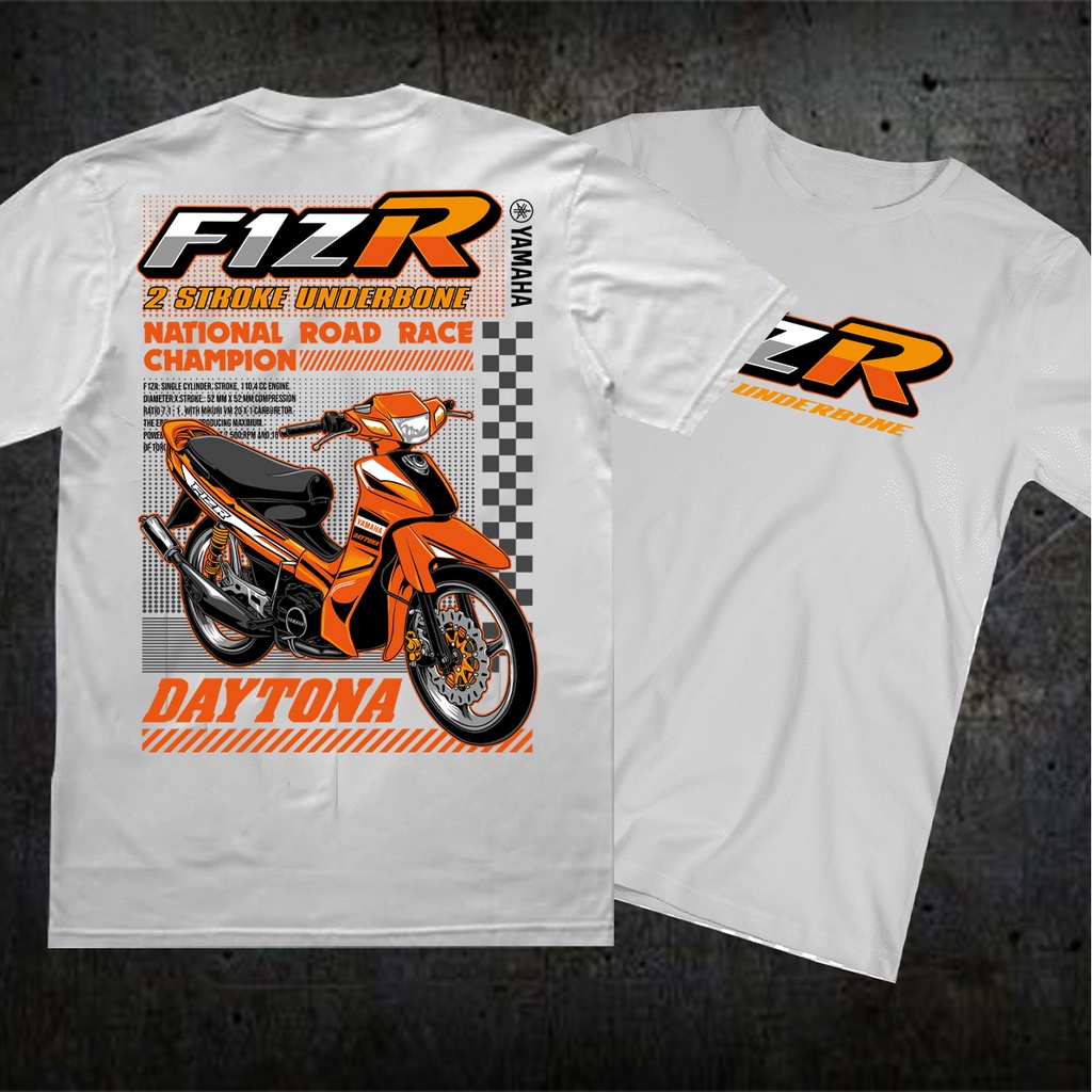 kaos F1ZR / kaos motor F1ZR / baju F1ZR / baju motor F1ZR /kaos otomotif putih 3