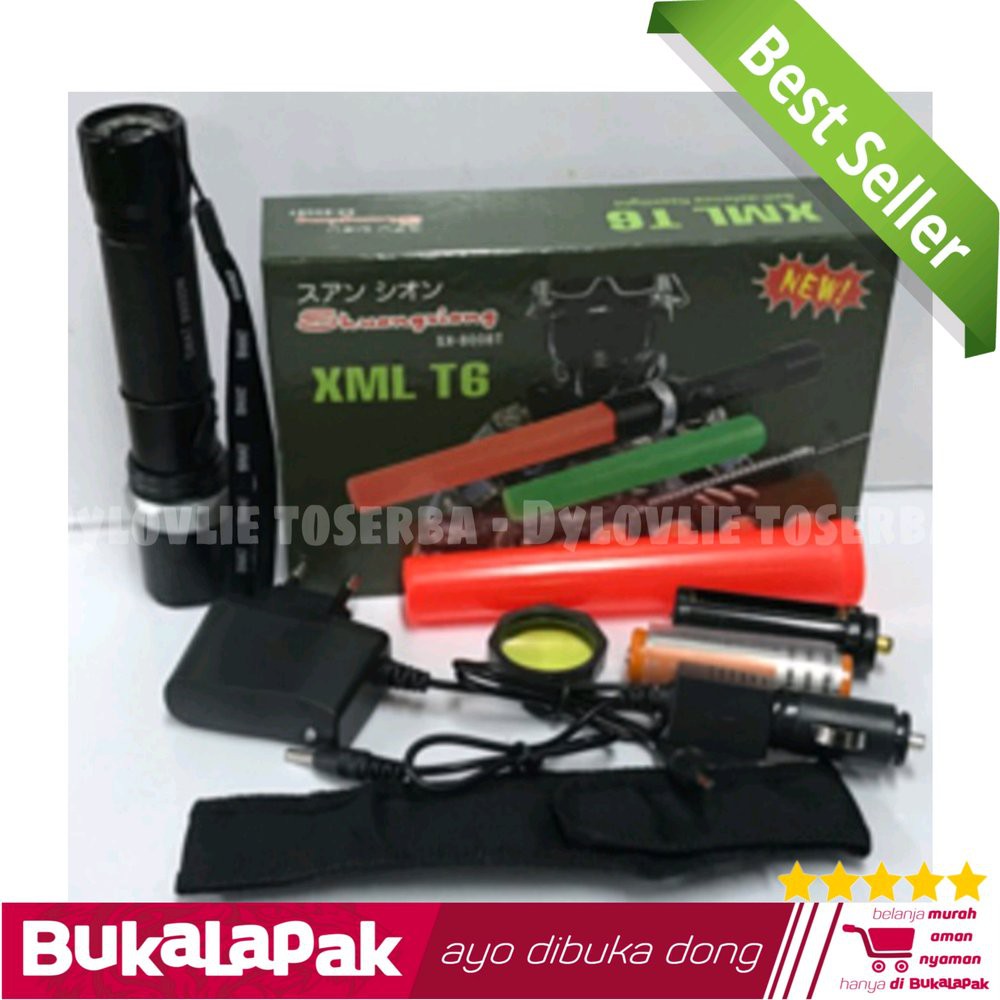 XML T6 SENTER POLICE SWAT LAMPU LED T6 SX-8008T - SENTER 2 LALIN CONE ORIGINAL