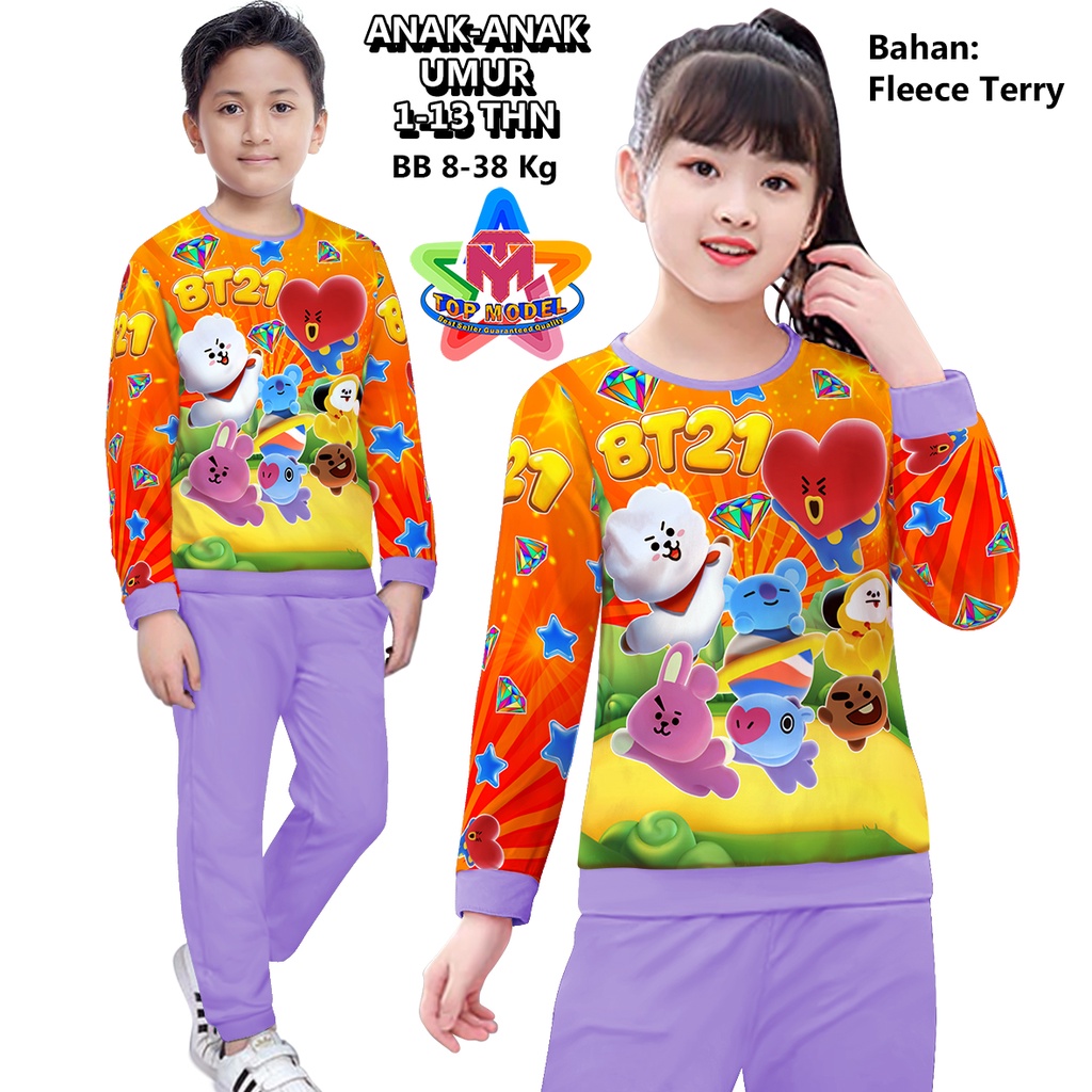 Setelan Anak anak BTS BT21 Printing Setelan Olahraga anak TM 00089 BISA COD &amp; Gratis Ongkir Training Anak Cowok Cewek terbaru dan termurah Sportswear Children Paling Tren &amp; Laris Terbaru Kekinian Baju Anak Baju Olahraga Anak Baju Senam Baju Olahraga