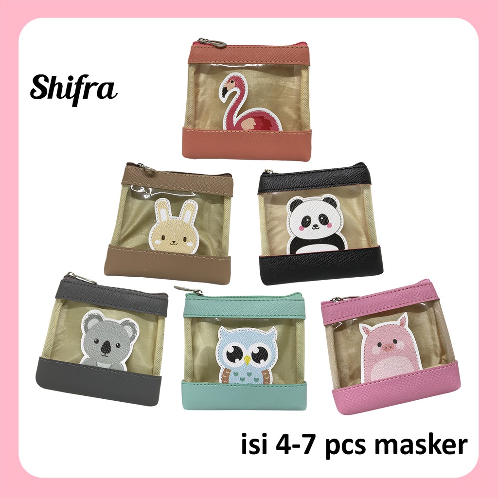 Shifra Tempat Masker Dompet Masker Dompet Koin Mika Animal