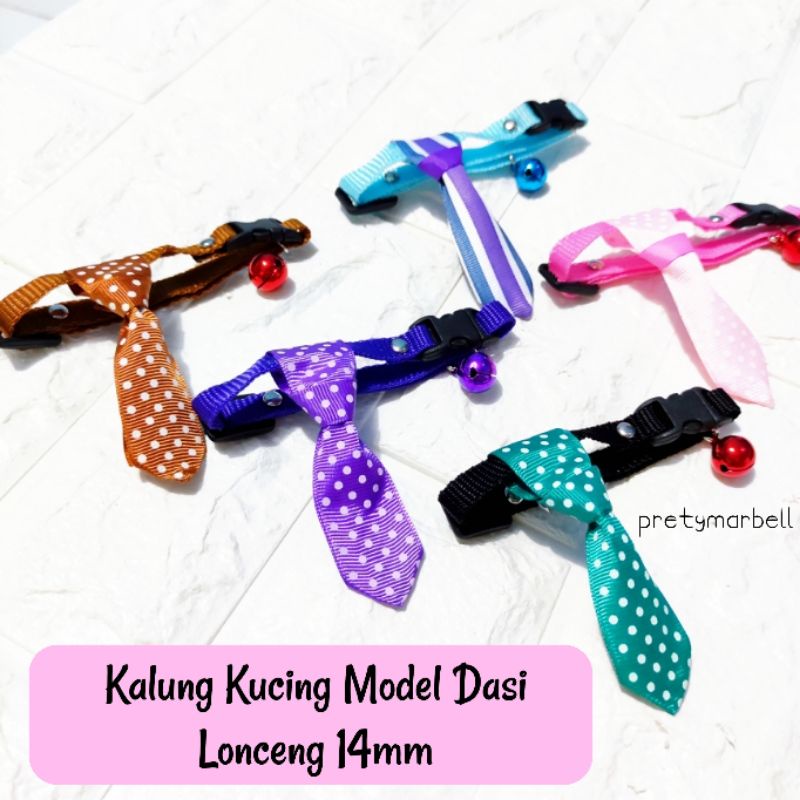 Kalung Kucing Model Dasi Lonceng 14mm Kalung Hewan Lucu