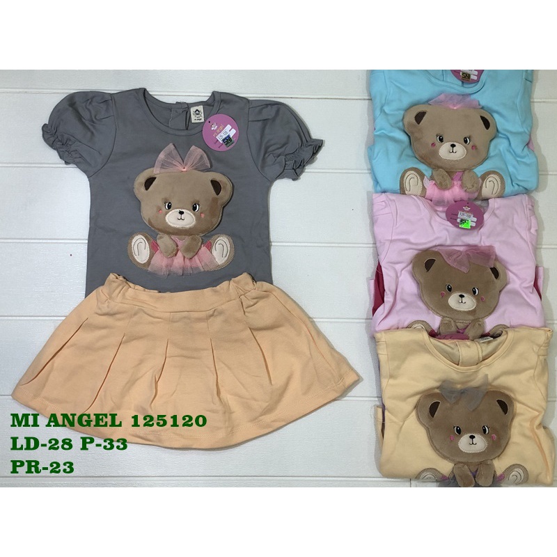 MI ANGEL 125120 SETELAN ROK BONEKA BEAR LUCU 1-2 TAHUN