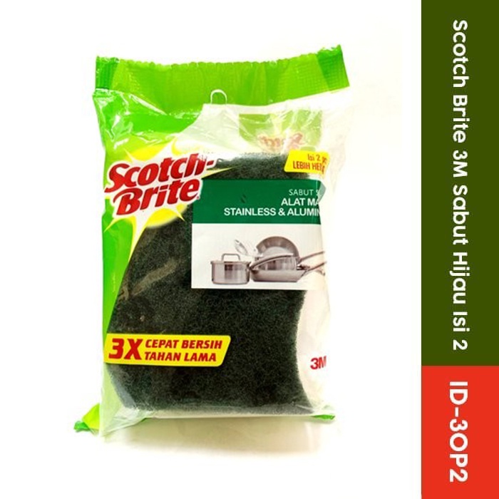 3M Scotch Brite Sabut Spons Hijau Isi 2 Pads ID-30P2