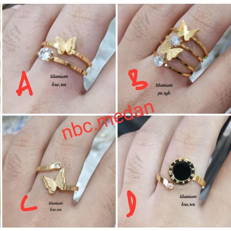 15 jenis Cincin titanium, tidak luntur, 1set ada isi 4 ,isi 2, dan isi 1