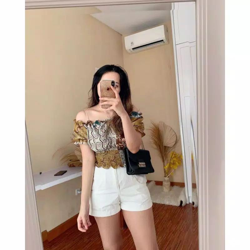 JUAL RUGI Blouse Batik Sabrine Crop Top