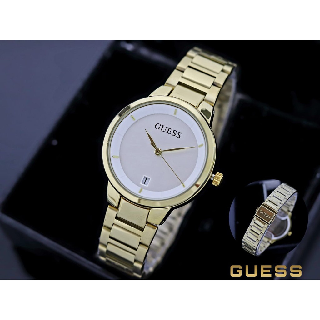 Grosir Jam Tangan Wanita Guess Tanggal Aktif Model Kotak Free Box dan Baterai Cadangan - COD