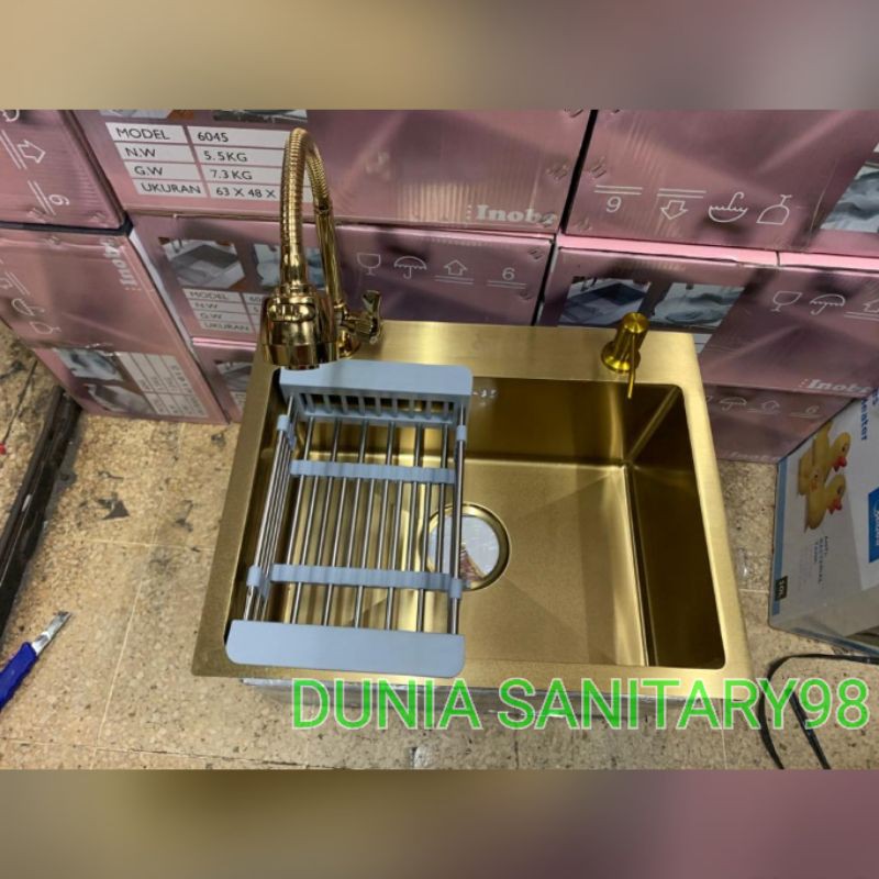 Bak Cuci piring 5040 GOLD Stainless SUS 304 Kitchen sink Minimalis