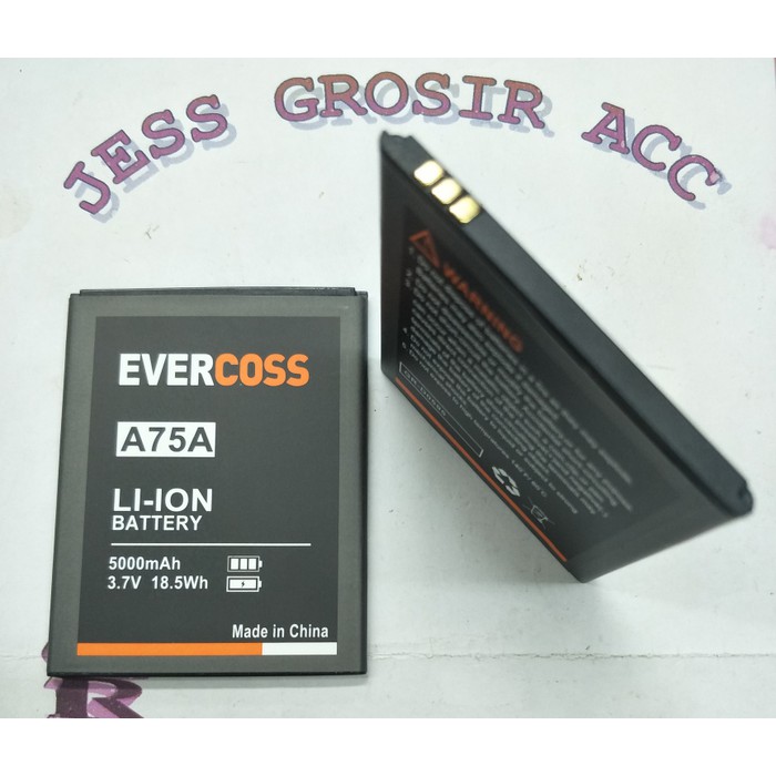 Baterai Battery Cross A75G A75A A75 Winner Y2 , Y max , Y ultra - Hitam