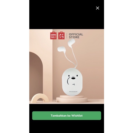 MINISO Earphone Kabel Musik Stereo HD Anti Bising Metal Headset Earbud Headphone Handsfree Mic Mikro