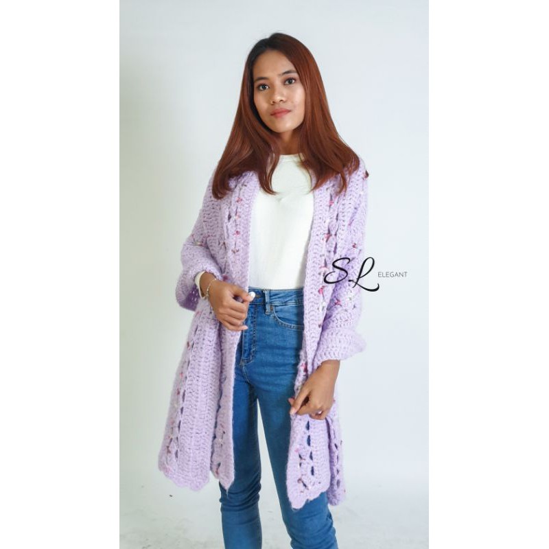 Syal Rajut Handmade Ungu