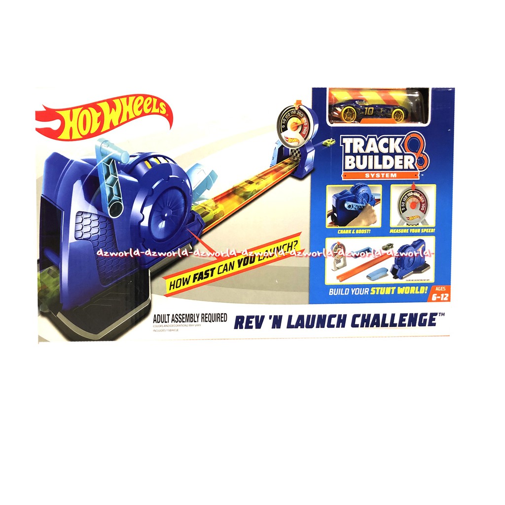 Hotwheels Rev n Lauch Challenge Track Builder Mainan Mobil Hot Wheels