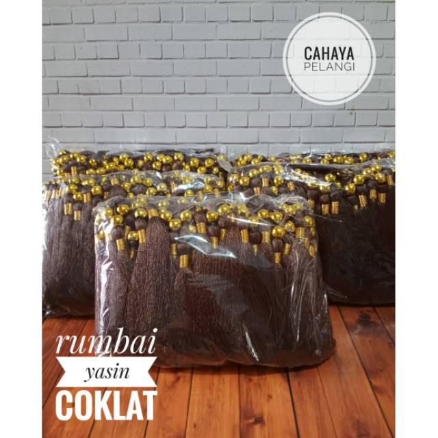 

Isi 100 pcs Pita Rumbai Buku Yasin Tassel Ronce Rawis COKLAT