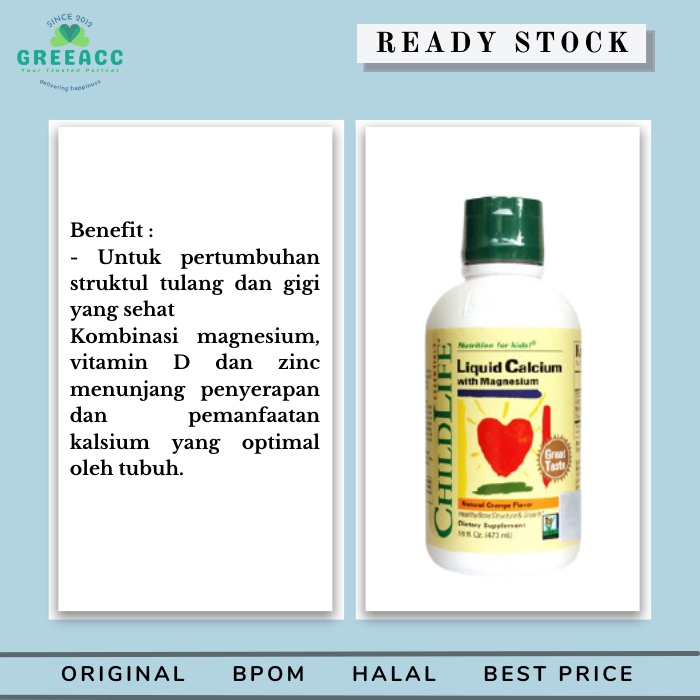 Childlife Liquid Calcium with Magnesium 474ml 16Oz Child Life BPOM