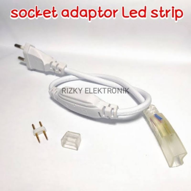 Kabel Adaptor Colokan Soket Socket Lampu Selang LED Strip Neon Flex