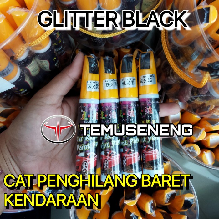 Glitter Black Hitam Metalik Spidol Cat Anti Gores Mobil Motor Baret