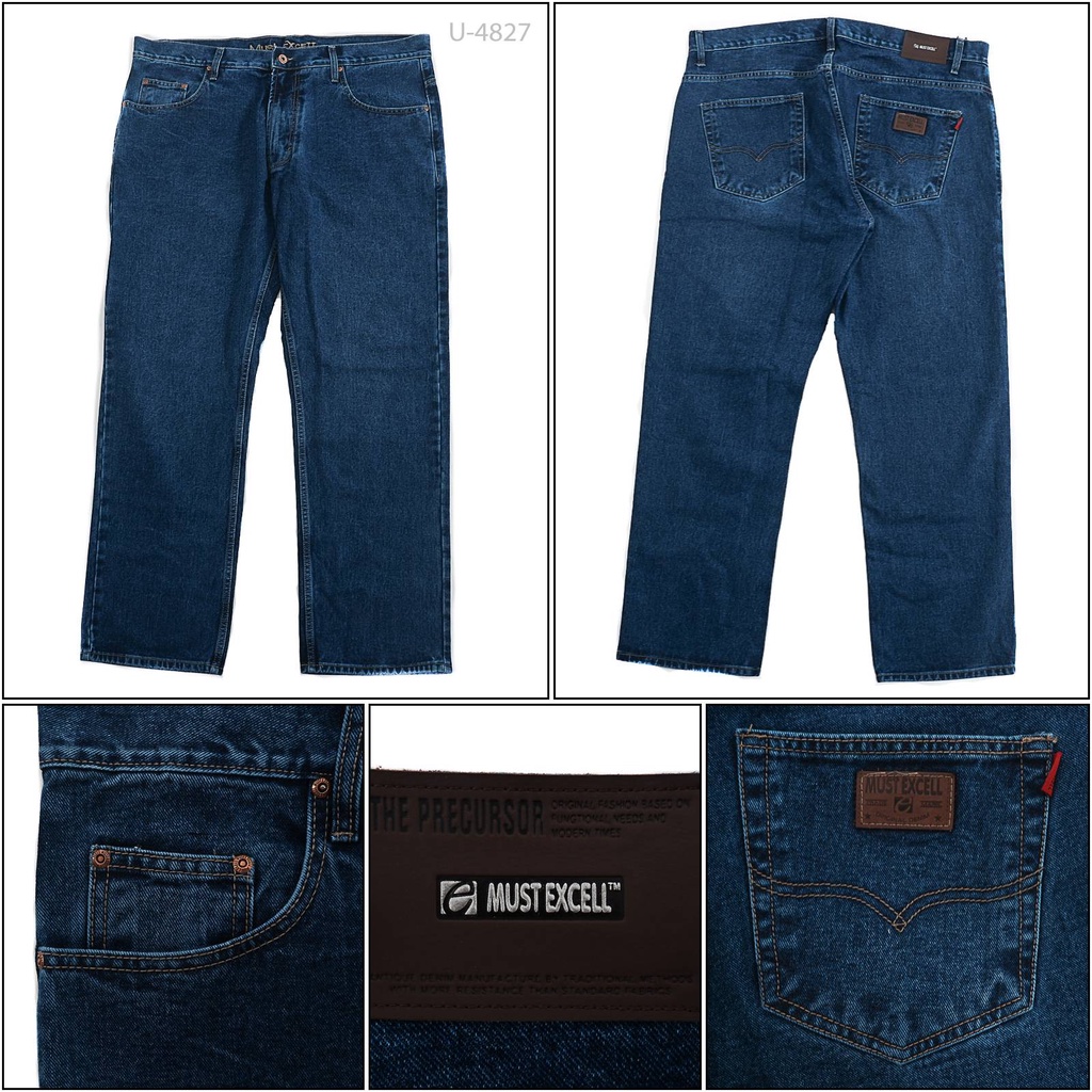 Celana Panjang Jeans Cowok Reguler Super Big Must Excell 42-48