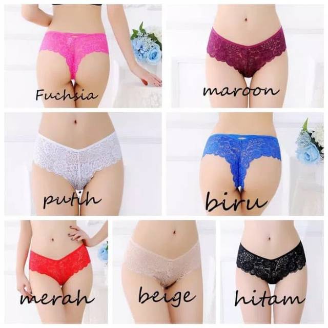 G String Lace Thong Seamless Briefs Panties Celana Dalam Wanita