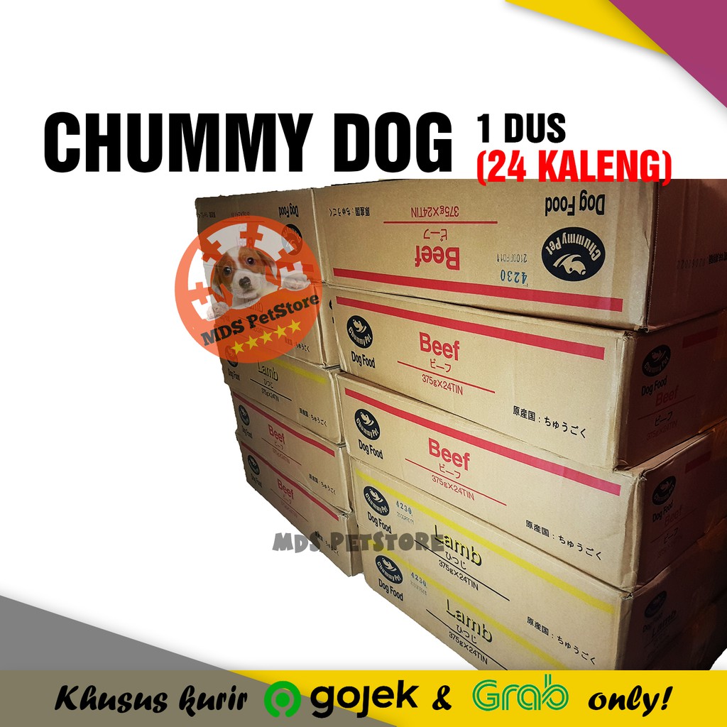 

23bagusmenshop - Chummy Pet Dog Food Beef & Lamb 375gr Paket 24 Kaleng Makanan Anjing Basah