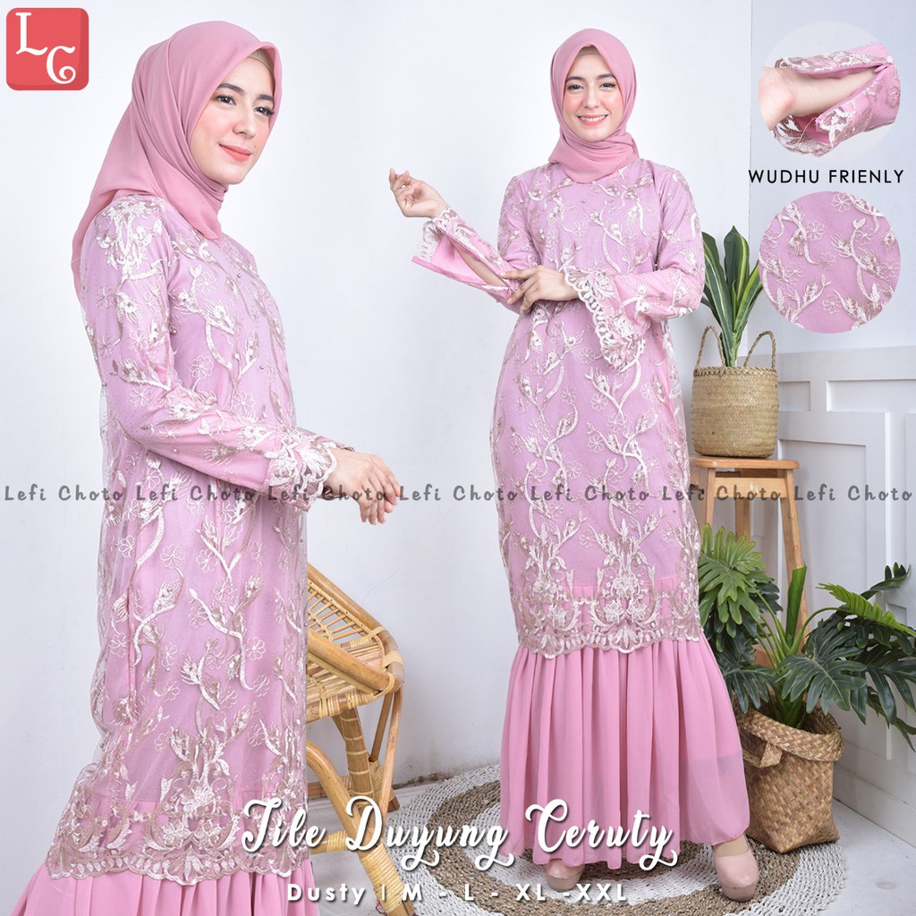 Setelan Gamis Tulle Duyung Ceruty