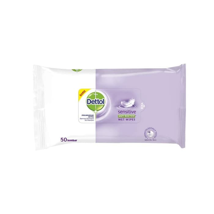 Dettol Wet Wipes Tisu Basah Detol Anti Bakteri Sensitive 50 lembar