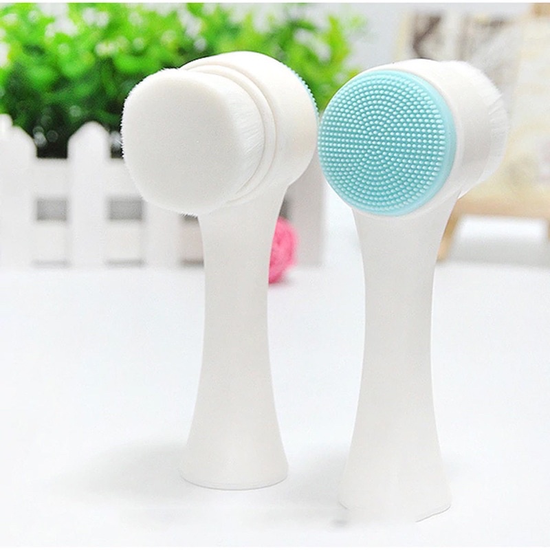 SIKAT PLASTIK PEMBERSIH WAJAH 2 SISI FACE CLEANSING BRUSH ALAT CUCI MUKA HALUS SIKAT MURAH