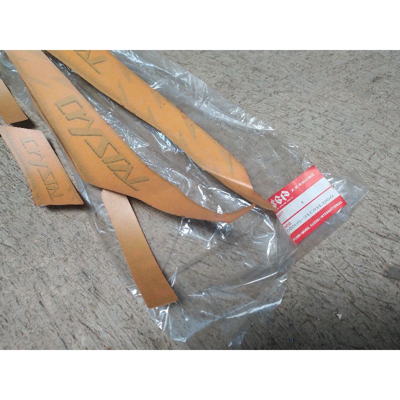 striping sticker lis suzuki crystal kuning original nos