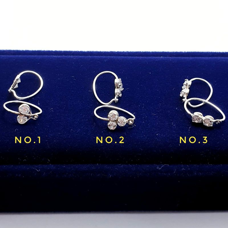 Anting Perak 925 Lapis Emas Putih - Anting Anting Silver 925